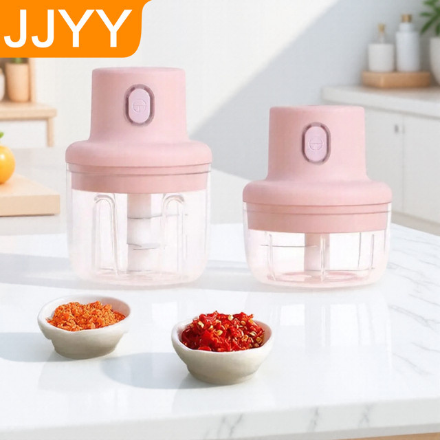 Elektrischer Knoblauchzerkleinerer und Fleischwolf von STONEGO in Pink, 100/250 ml - Bild 1