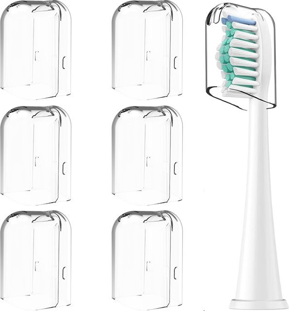 6-teiliges Set wiederverwendbare Aufsatzbürsten-Abdeckungen transparent kompatibel mit Philips Sonicare elektrische Zahnbürsten für zu Hause und auf Reisen - Bild 1