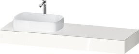 Duravit Konsole Qatego in Weiß mit einem Ausschnitt für Waschbecken links, B/T/H: 160 x 55 x 17 cm - Bild 1