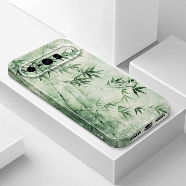 Grüne Bambuswald Handyhülle für Google Pixel 10 9 9A 8 8A 7 7A Pro XL 5G Hard Cover - Bild 1