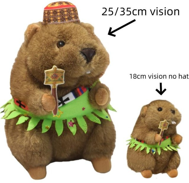 Linyi toy Murmeltier Plüschtier, braun, 15-18cm - Bild 1