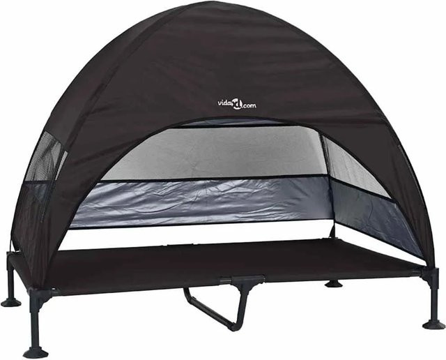 vidaXL Hochgelegtes Hundebett Schwarz B/T/H: 127 x 81 x 108 cm - Bild 1