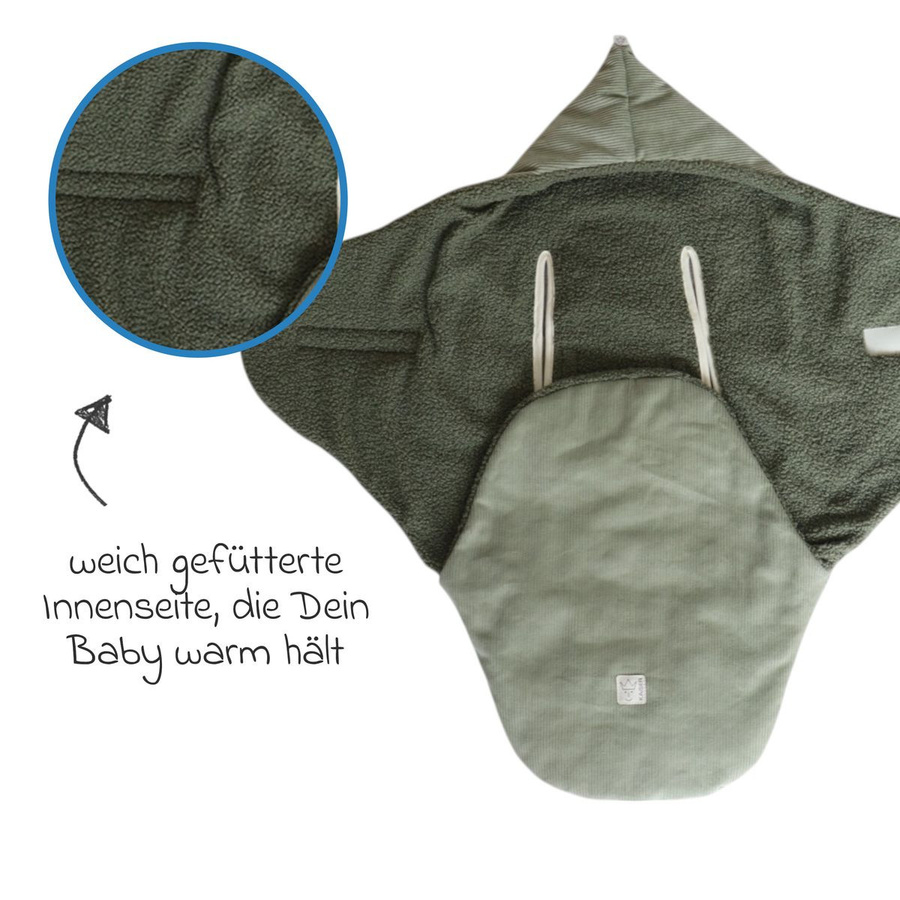Kaiser Einschlagdecke Callie Cord für Babyschalen und Babywannen in Mineral Green - Bild 4