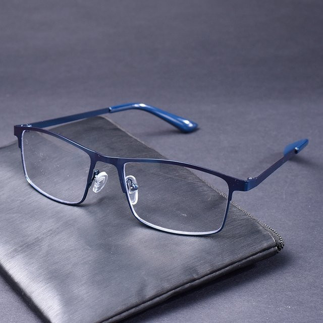 Oculos Lesebrille, rechteckig, Vollrand, Metall, blau, Unisex - Bild 1