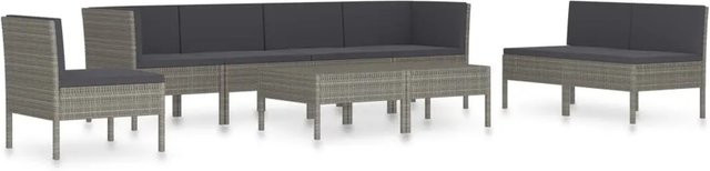vidaXL 9-tlg Garten-Lounge-Set aus Poly Rattan mit Auflagen und Couchtisch in Anthrazit/Grau - Bild 1