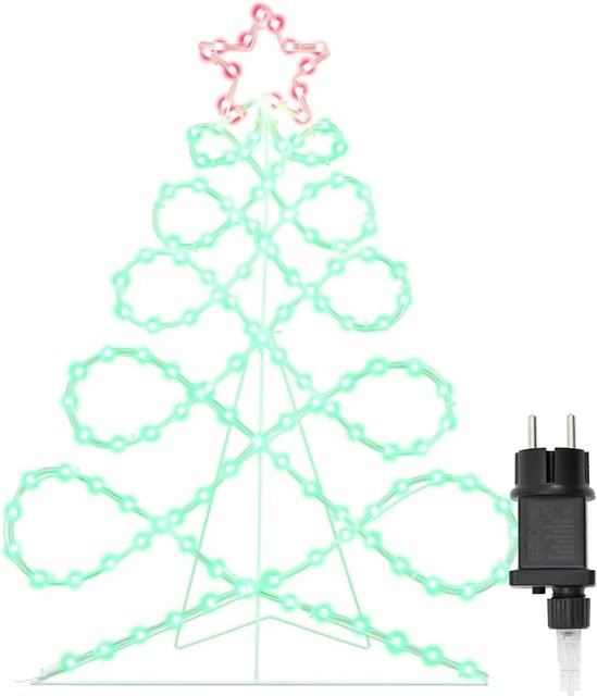 vidaXL Weihnachtsbaum-Lichterbaum in Mehrfarbig, B x H: 56 x 80 cm, aus PVC - Bild 1