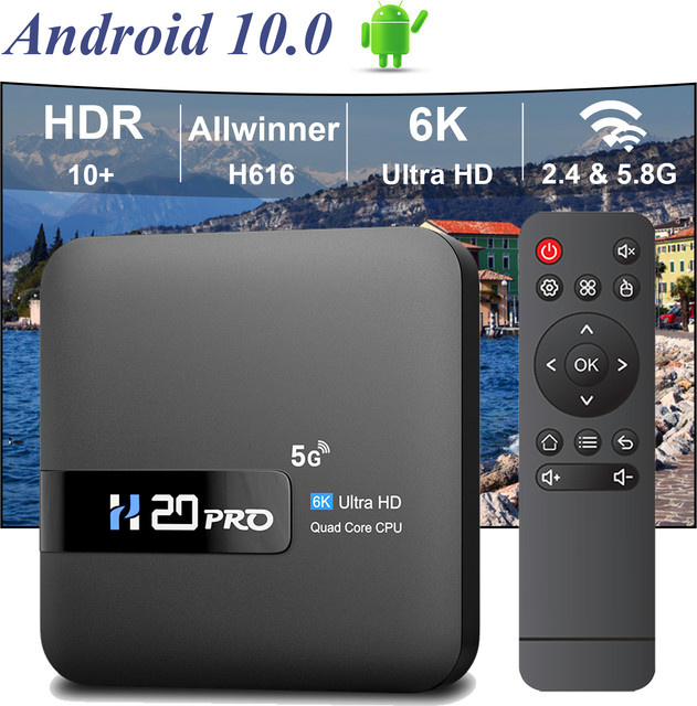 Topsion H20Pro Android 10 TV Box mit 4K UHD, Dualband WiFi 2,4G/5,8G und Smart Voice Assistant in Schwarz - Bild 1