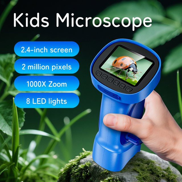 INSKAM Digitales Mikroskop, Mini-Mikroskopkamera, 1000-facher Zoom, Blau - Bild 1