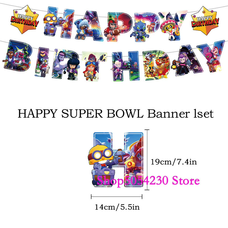 Brawl Stars Themen-Party-Set, Aufkleber, Pfeifen, Geschenk-Tischware, Becher, Ballons - Bild 2