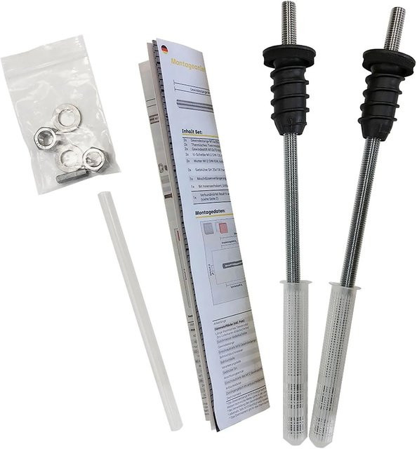 Celo Resitherm Gewindestangen M12 mit Anschlussgewinde aus Edelstahl, Länge: 295 mm, 2er-Set, Farbe: Silber - Bild 1
