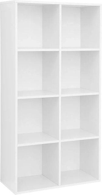 Vasagle Regal mit 8 Fächern in Weiß, B/T/H: 65,5 x 30 x 129,5 cm - Bild 1