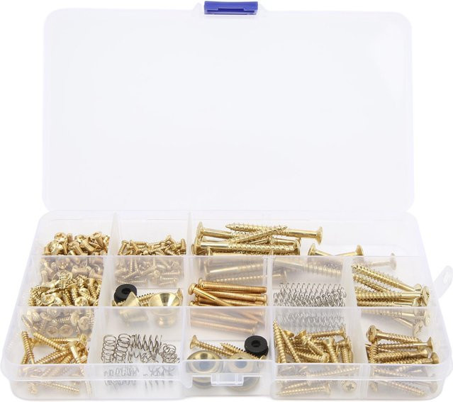 GoolRC Reparatur-Set für elektrische Gitarren mit Metallschrauben und Strap Snaps in Gold - Bild 1