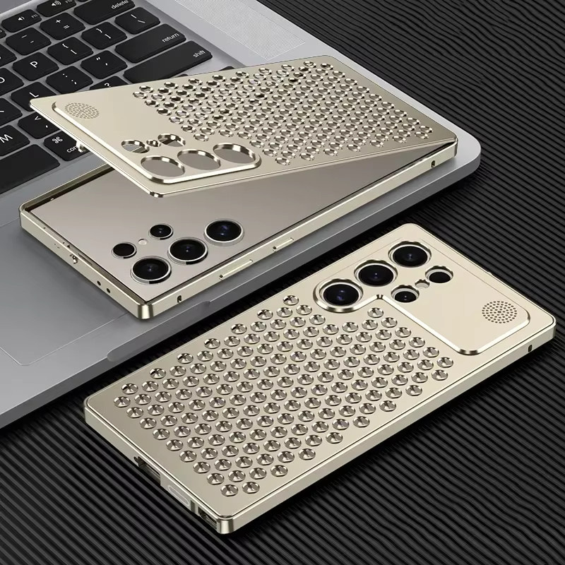 Stoßfeste Aluminium-Metall-Schutzhülle mit Wärmeableitung für Samsung Galaxy S23 Ultra, S24, S25 Ultra und S26 Ultra in Schwarz - Bild 4
