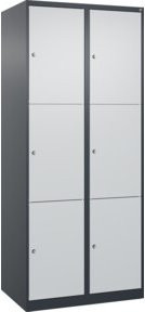 C+P Schließfachschrank Classic PLUS mit 2 Abteilen in Anthrazit und Lichtgrau, H x B x T: 185 x 80 x 50 cm - Bild 1