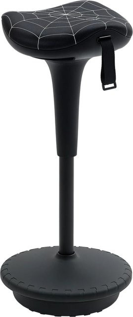 Vinsetto Bürohocker mit Spinnennetz-Muster in Schwarz, B/T/H: 34 x 34 x 65,5-83,5 cm - Bild 1