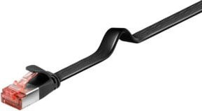 Goobay Flachkabel Cat6 U/FTP Ethernet LAN Kabel schwarz 1 m - Bild 1
