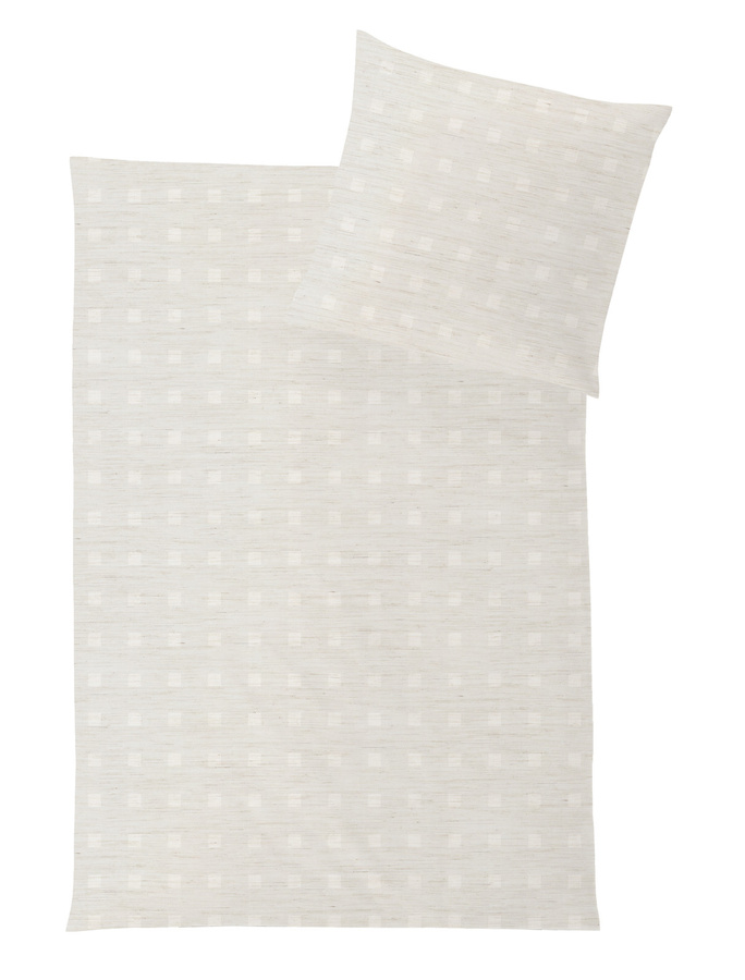 Opulence Würfel 7300016 Bettwäsche aus Lyocell und Cashmere in Weiß mit Reißverschluss - Bild 1