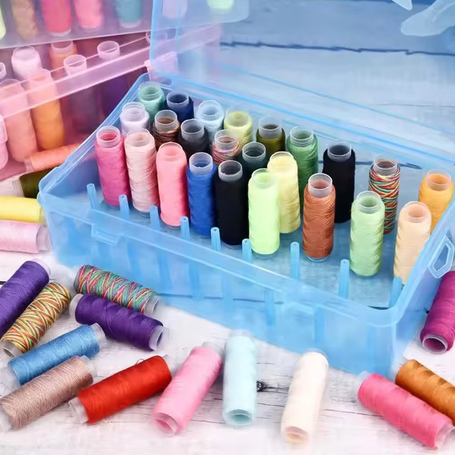 Nähgarnbox aus Kunststoff mit 42 Spulen und Organizer-Tabletts für Bastelspulen - Bild 4