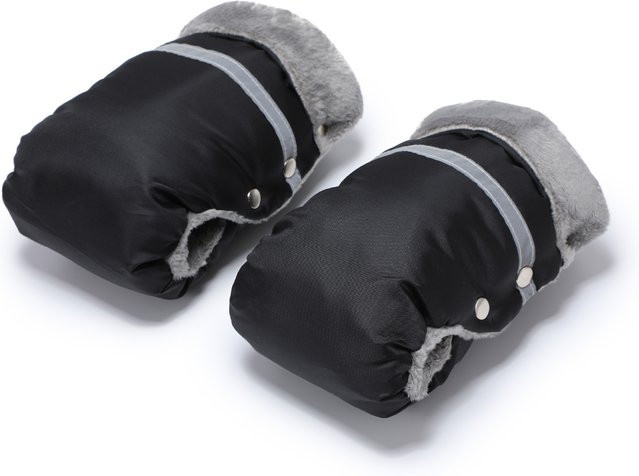 Wasserbeständiger Handwärmer als Kinderwagen-Handmuff in Schwarz für warme Hände im Winter - Bild 1