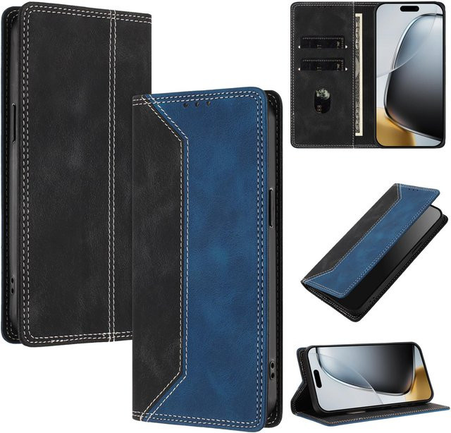Magnetische Flip-Hülle aus Leder im Farbblock-Design für Xiaomi Poco X8 Pro und Poco X8 Pro Max, Multicolour - Bild 1