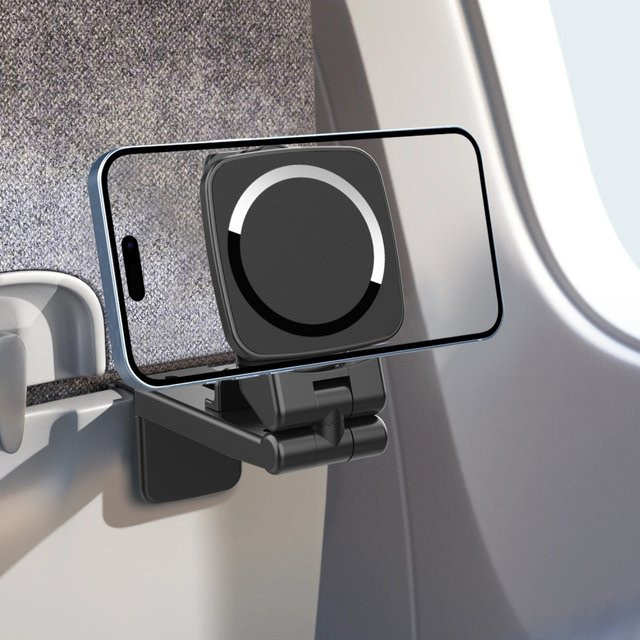 Universeller magnetischer Telefonhalter in Schwarz mit flexibler Halterung und Freisprecheinrichtung für Reisen und Flugzeuge - Bild 1