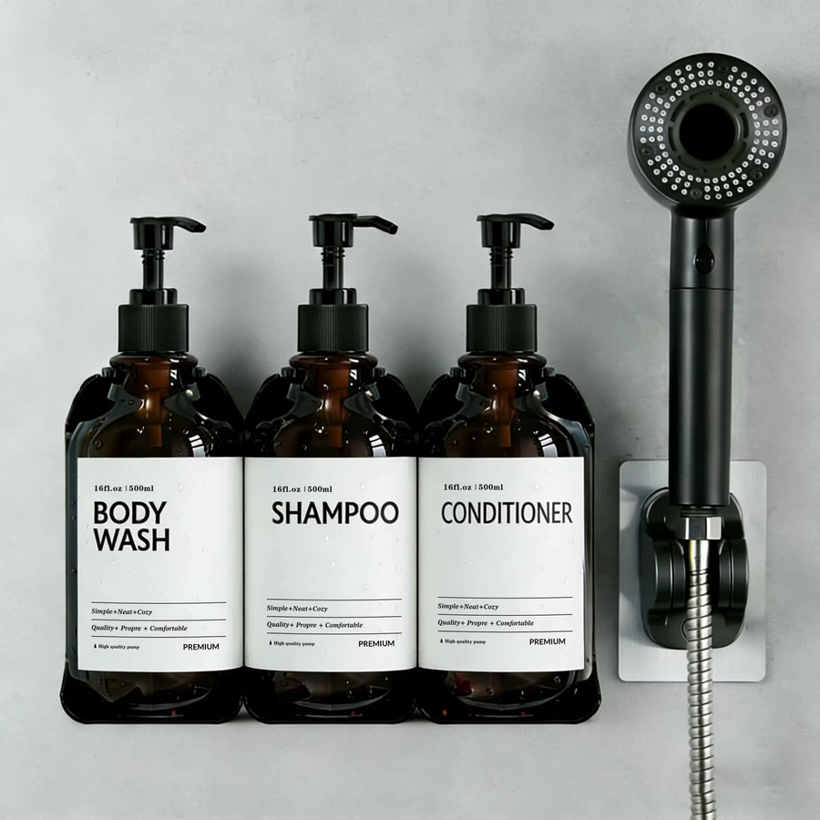 Charmber Duschseifenspender Set für die Wandmontage zur bohrfreien Installation in der Dusche - Bild 4