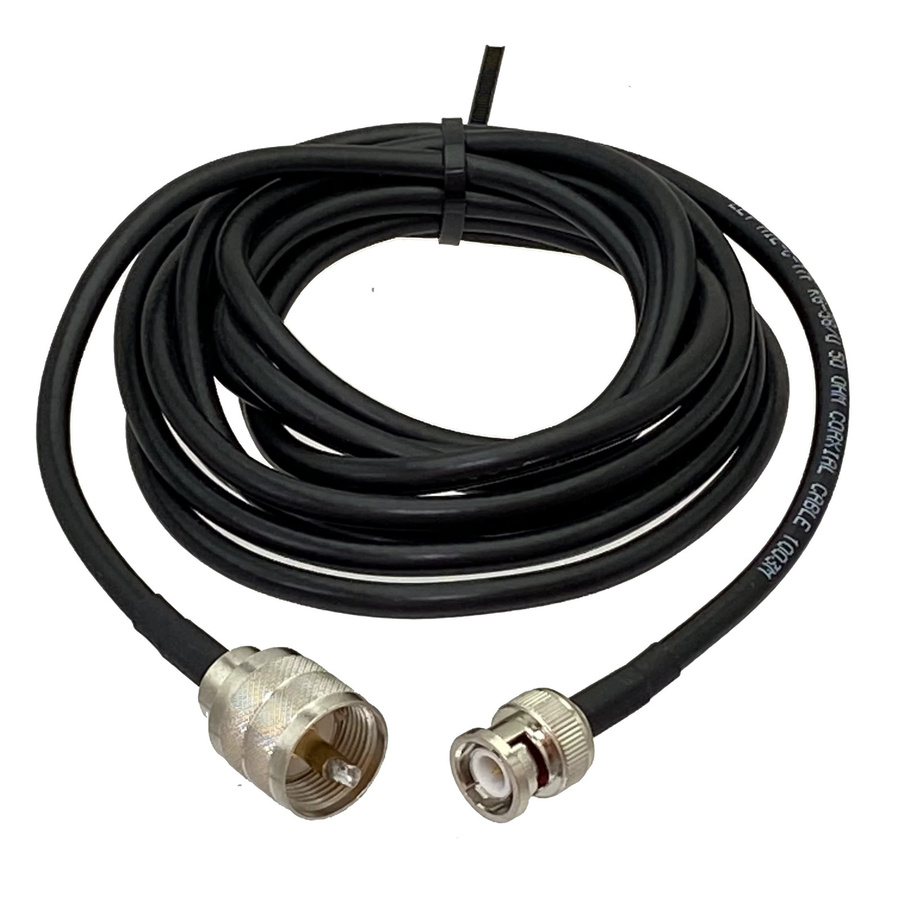 UHF PL259 auf BNC Koaxialkabel RG58 in Schwarz für CB-Radio, Amateurfunk und SWR-Meter - Bild 2