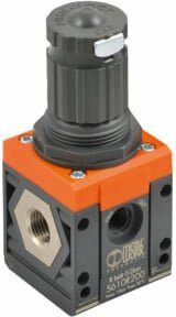Riegler Batterie-Regler SYNTESI BG2 in Orange mit G 3/8 Anschluss und 0 bis 4 bar Druckbereich ohne Manometer - Bild 1