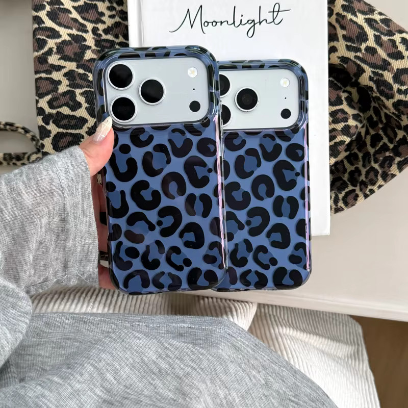 Potdemiel Handyhülle mit blauem Leopardenmuster für iPhone 15, iPhone 16 und iPhone 17 Pro Max, sturzsichere Schutzhülle im Cartoon-Design - Bild 2