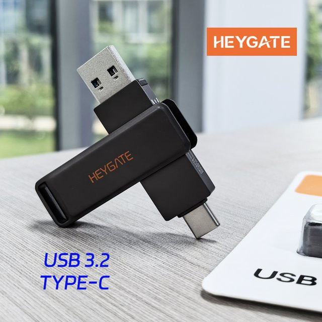 HEYGATE OTG USB-C USB-Stick USB 3.2 Gen1 mit bis zu 150 MB/s, Schwarz - Bild 1