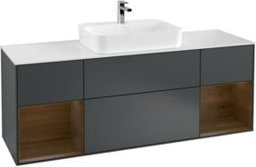 V&B Waschtischunterschrank Finion Wandmontage in Grau mit Lackierung, B/T/H: 160 x 60 x 50,1 cm - Bild 1