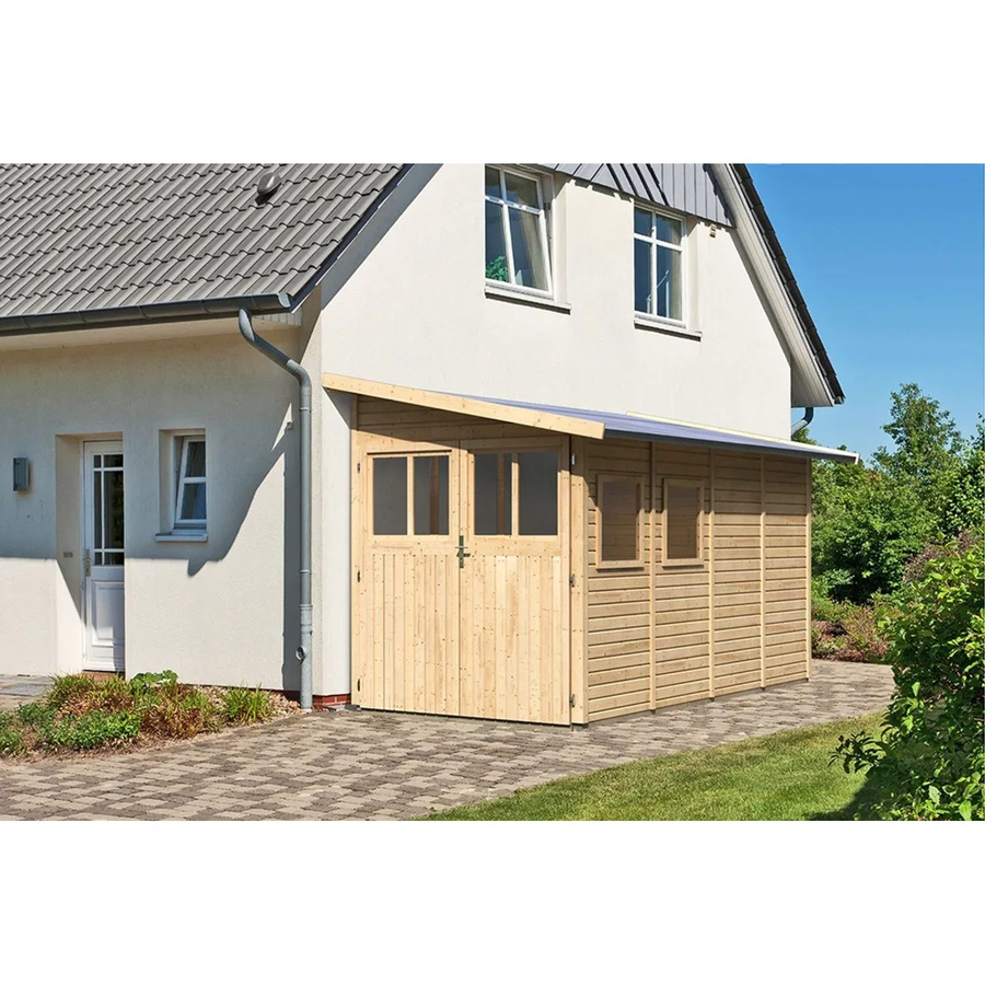 Karibu Holz-Gartenhaus Kristiansund in Natur mit Pultdach und modernem Design, B: 352 cm, T: 230 cm, H: 178 cm - Bild 2
