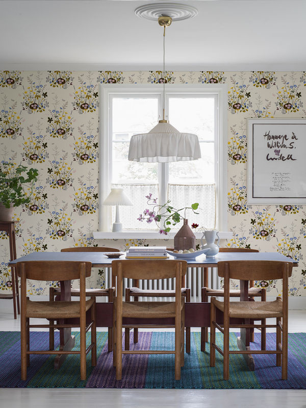 BoråsTapeter Tapete Fagelbo 1961 Vlies Wandgestaltung Floral Vintage in Gelb/Grün - Bild 4