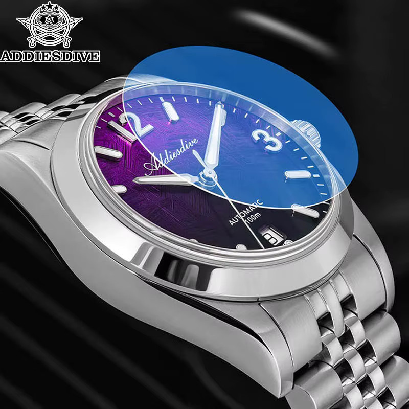 ADDIESDIVE Armbanduhr Automatik, Edelstahl, Blau, Saphirglas, Herren - Bild 4