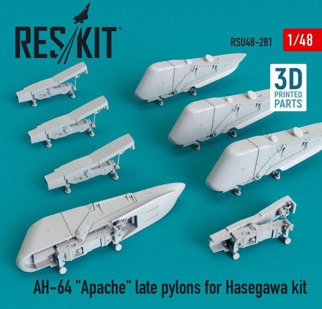 Hasegawa AH-64 Apache late pylons, Modellfahrzeug, 1:48 - Bild 1