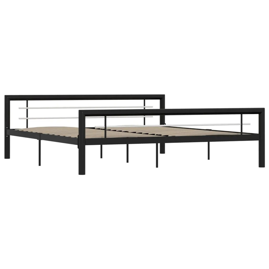 vidaXL Bettgestell aus Metall in Schwarz und Weiß, B/T/H: 180 x 200 x 187,5 x 212 cm - Bild 2