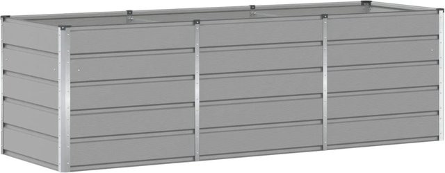 vidaXL Pflanzkübel aus Stahl und Kunststoff, Hellgrau, B/T/H: 240 x 80 x 75 cm - Bild 1