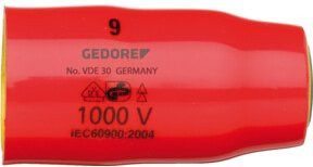 Gedore VDE-Steckschlüsseleinsatz 3/8 Zoll 6-kant 16 mm aus Chrom-Vanadium in Rot - Bild 1