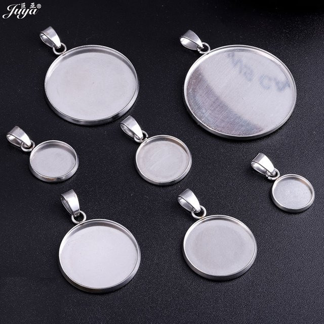 Juya Anhänger Cabochon-Basen, 304 Edelstahl, 10mm-30mm, Unisex - Bild 1