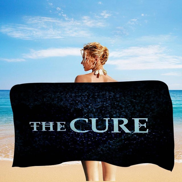 The Cure Logo Mikrofaser Strandtuch schnelltrocknend, Schwarz-Weiß, Breite: 30 cm, Höhe: 60 cm - Bild 1