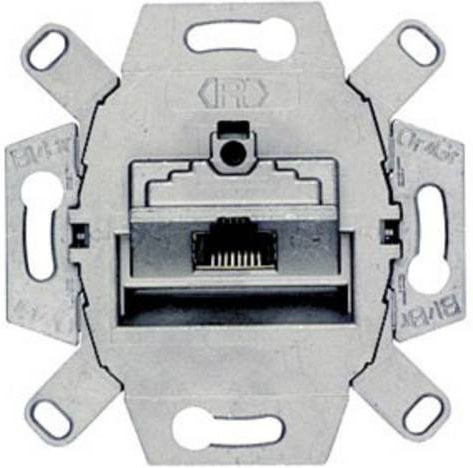 Siemens DELTA Universal Anschlussdose 1x 8-polig RJ45 Kat. 6 E in Silber - Bild 1