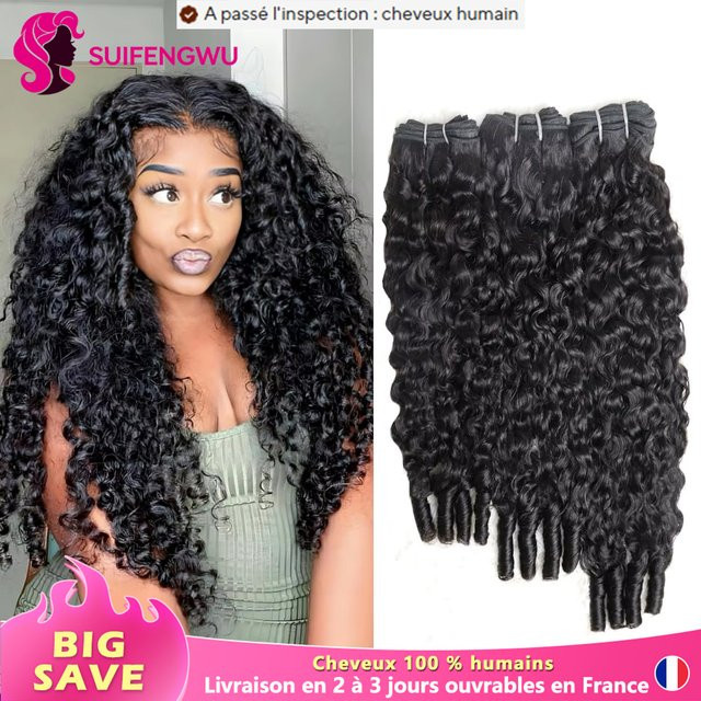 SUIFENGWU Haar Extensions, 100% Rohhaar, Lockig, Damen - Bild 1
