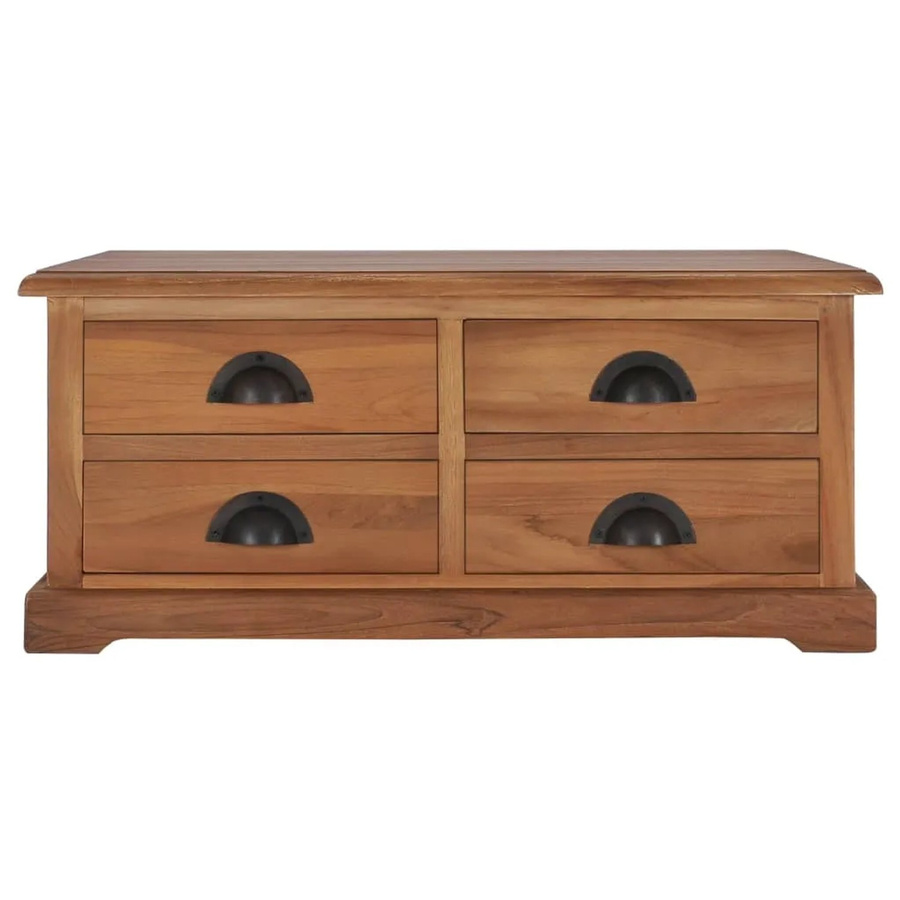 vidaXL Couchtisch aus Teak Massivholz in Braun, B/T/H: 68 x 68 x 30 cm - Bild 2