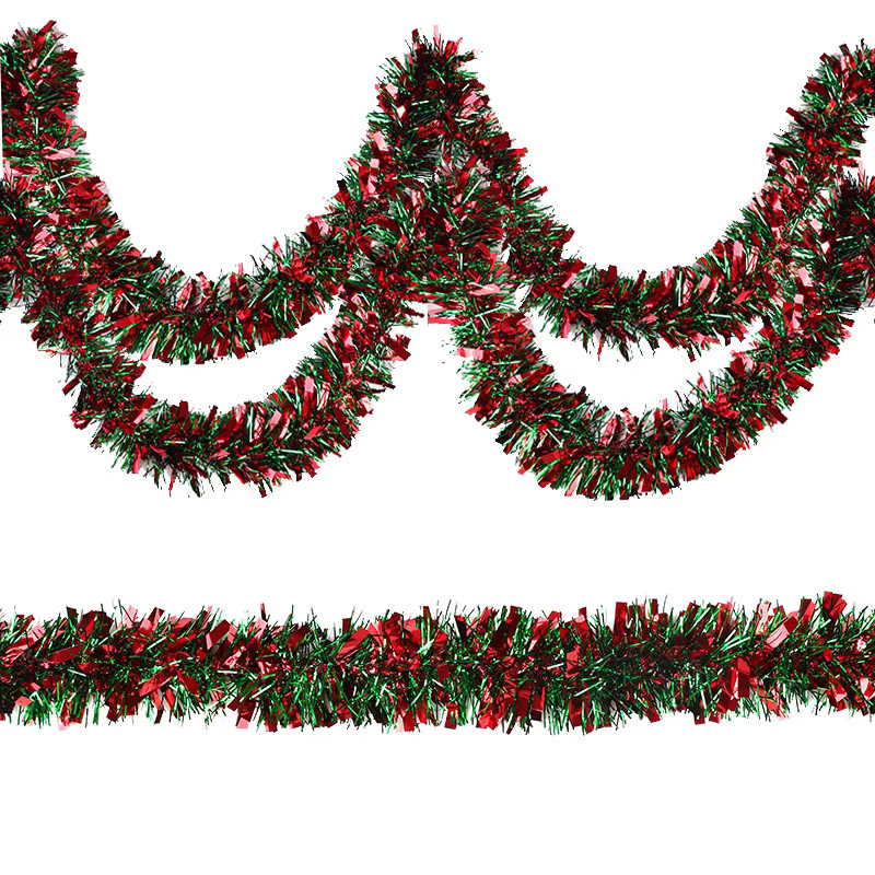 ZQNYCY Weihnachts-Lametta-Girlanden in Rot und Grün, glitzernde Dekoration für Weihnachtsbaum und Neujahrsfeier - Bild 2