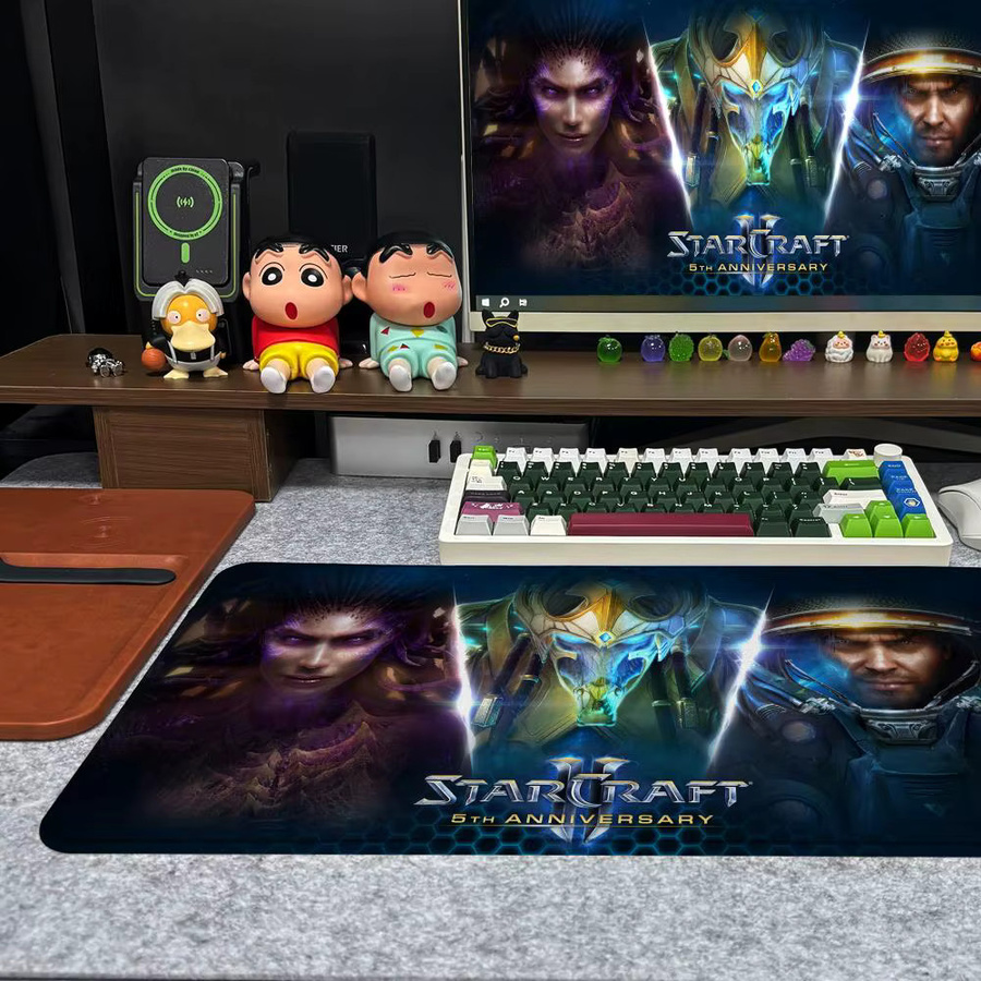 S-StarCraft Mauspad XXL rutschfeste Gamer-Tastaturunterlage mit Art Design in Schwarz und Multicolour, B/T: 90 x 40 cm - Bild 2