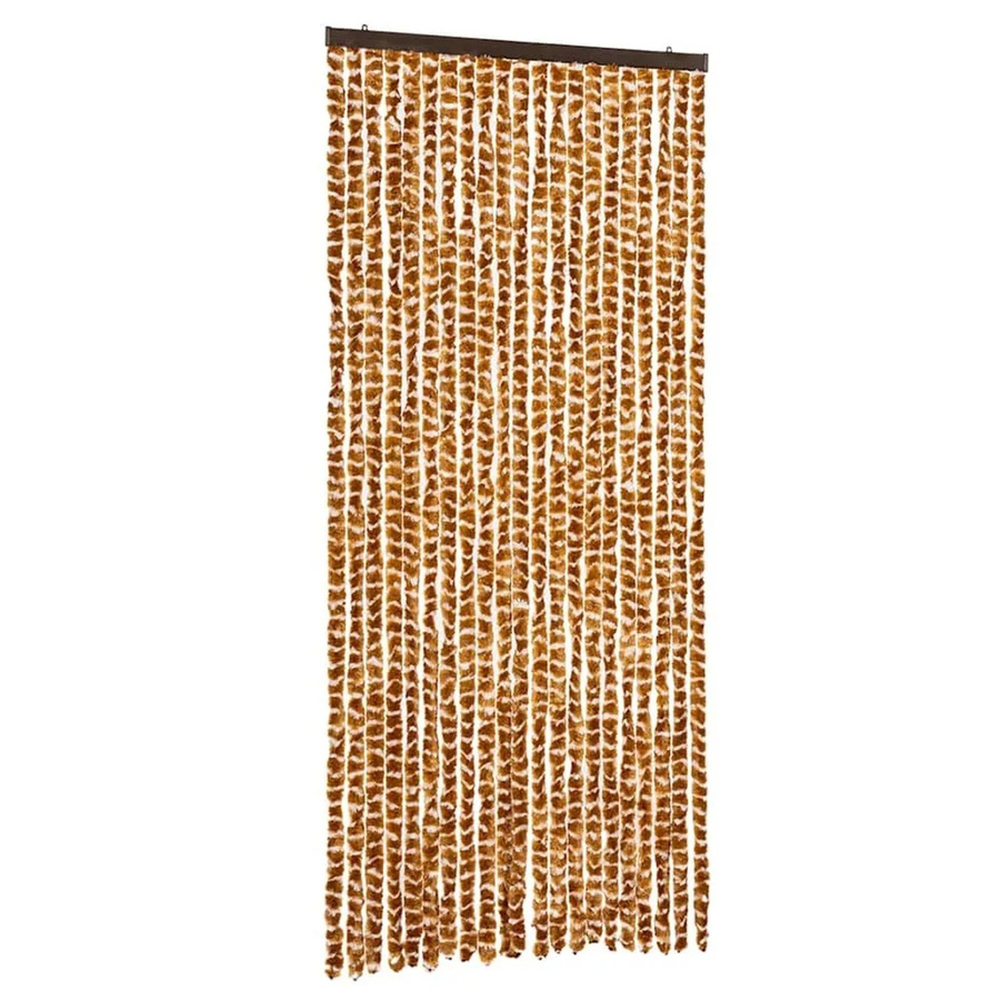 vidaXL Fliegenvorhang aus Chenille in Ocker und Weiß, B: 90 cm, H: 200 cm - Bild 2
