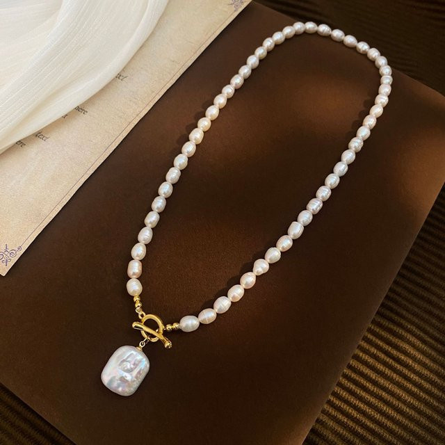 V-best Anhänger Halskette, 14K Gold gefüllt, Perle, Damen - Bild 1