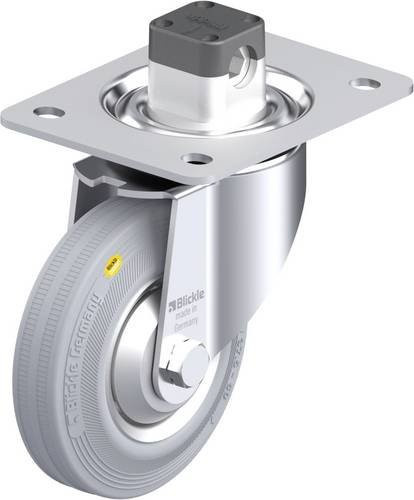 Blickle Stahlblech-Lenkrolle LK-RD 125R-3-CS11-VLI-FA in Grau, Rad-Durchmesser: 125 mm, Tragfähigkeit: 120 kg - Bild 1