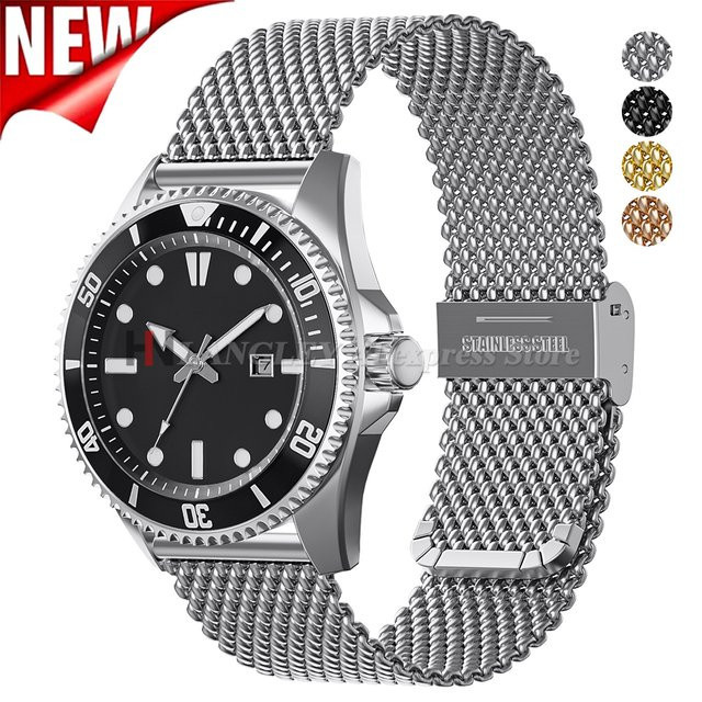 Uhrenarmband Milanaise-Mesh, Edelstahl, Silber, Herren und Damen - Bild 1