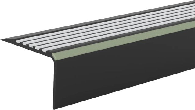 Döllken Treppenkante TKNGA65 aus PVC in Schwarz/Hellgrau, B: 40 mm, H: 65 mm, L: 1.250 mm - Bild 1